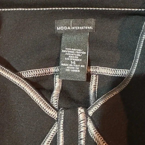 14 MODA International Black Dress Bodycon Fitted Outfit - Picture 7 of 8